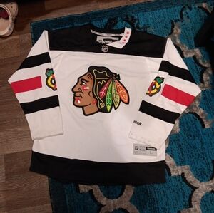 Reebok Premier NHL Jersey Chicago Blackhawks Team White Stadium Series sz L